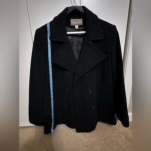 Croft & Barrow women’s L, classic black pea coat